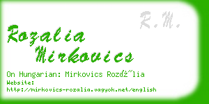 rozalia mirkovics business card